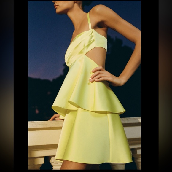 VOLUMINOUS SATIN EFFECT MINI DRESS - Picture 14 of 17